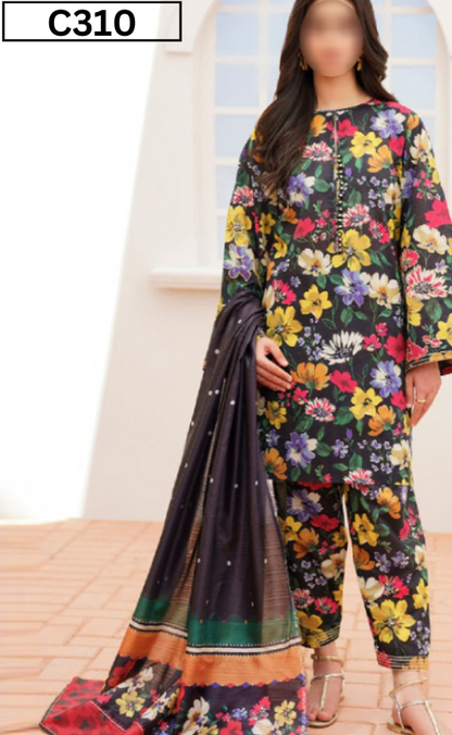 DIGITAL PRINTED LINEN 3PC | DS C310 |