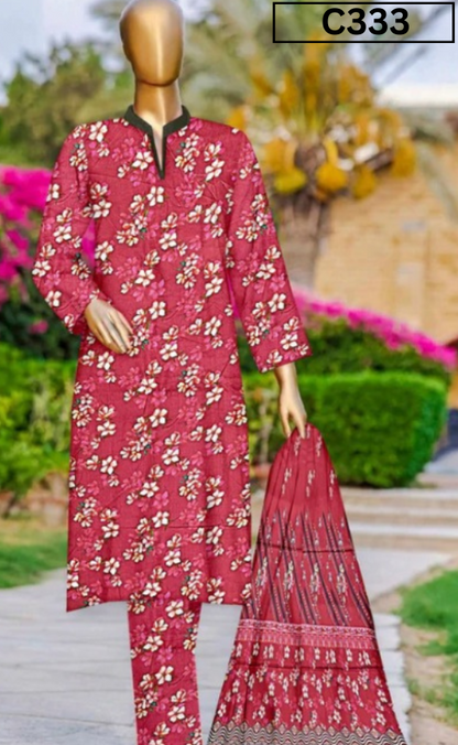DIGITAL PRINTED LINEN 3PC | DS C333 |