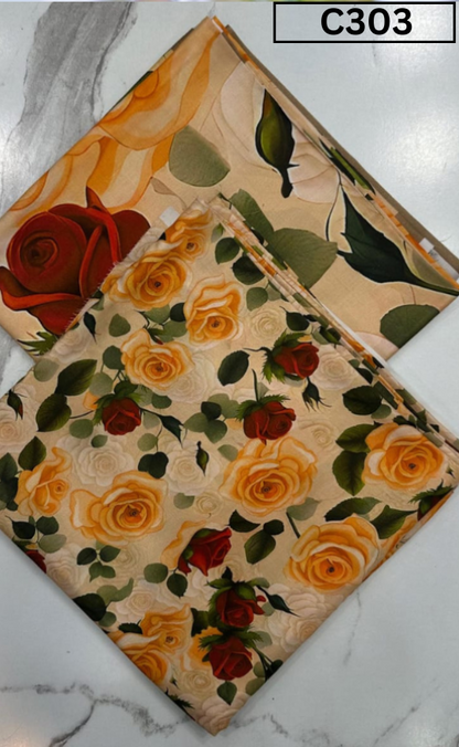 DIGITAL PRINTED LINEN 3PC | DS C303 |