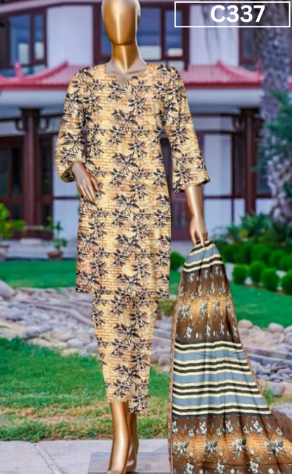DIGITAL PRINTED LINEN 3PC | DS C337 |