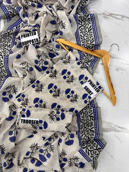 VOL 247 | DS 43 | DIGITAL PRINTED LAWN THREE PIECES VOIL LAWN DUPATTA