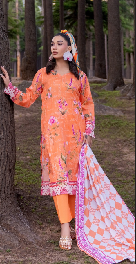 VOL 263 | DS 02 | RIWAYAT By SHANAYA | DIGITAL PRINTED 3PC LAWN SHIRT, DYED TROUSER, PRINTED VOIL DUPATTA