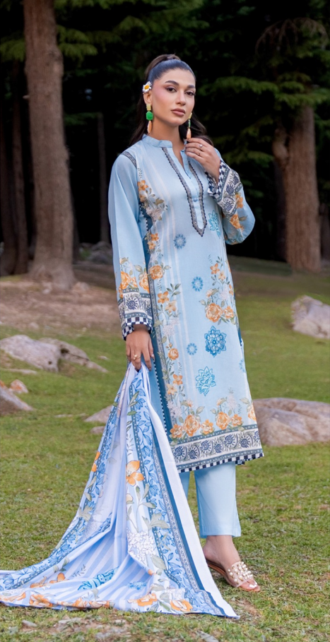 VOL 263 | DS 03 | RIWAYAT By SHANAYA | DIGITAL PRINTED 3PC LAWN SHIRT, DYED TROUSER, PRINTED VOIL DUPATTA