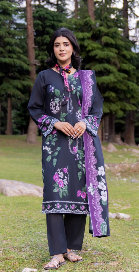 VOL 263 | DS 05 | RIWAYAT By SHANAYA | DIGITAL PRINTED 3PC LAWN SHIRT, DYED TROUSER, PRINTED VOIL DUPATTA