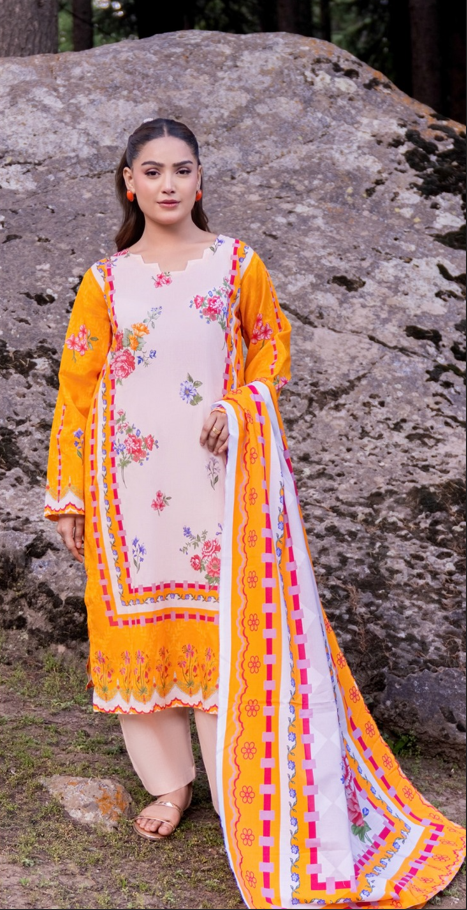 VOL 263 | DS 07 | RIWAYAT By SHANAYA | DIGITAL PRINTED 3PC LAWN SHIRT, DYED TROUSER, PRINTED VOIL DUPATTA