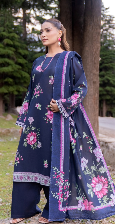 VOL 263 | DS 08 | RIWAYAT By SHANAYA | DIGITAL PRINTED 3PC LAWN SHIRT, DYED TROUSER, PRINTED VOIL DUPATTA