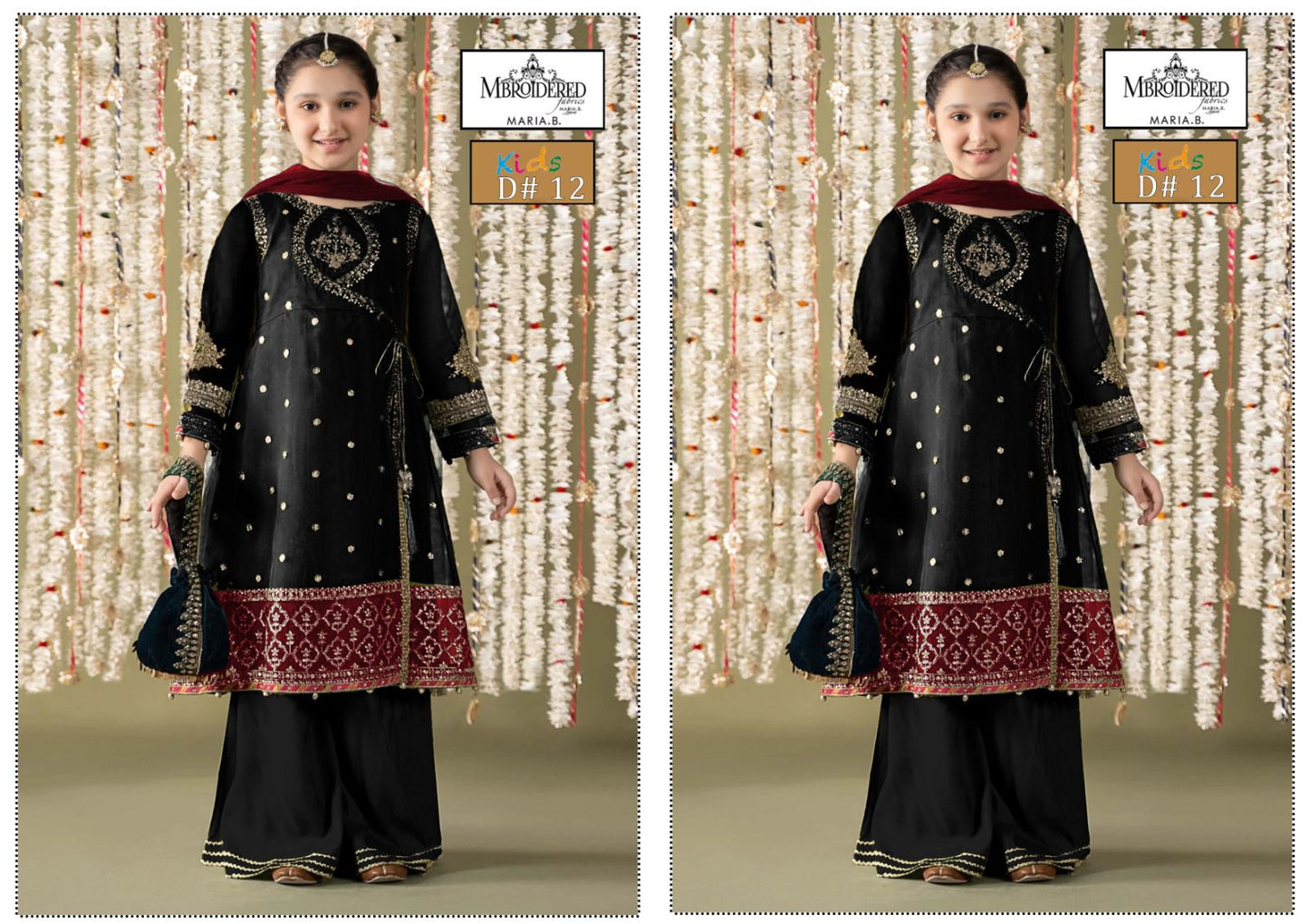 | DS 12-BLACK | KIDS EMBROIDERED LAWN 2PC
