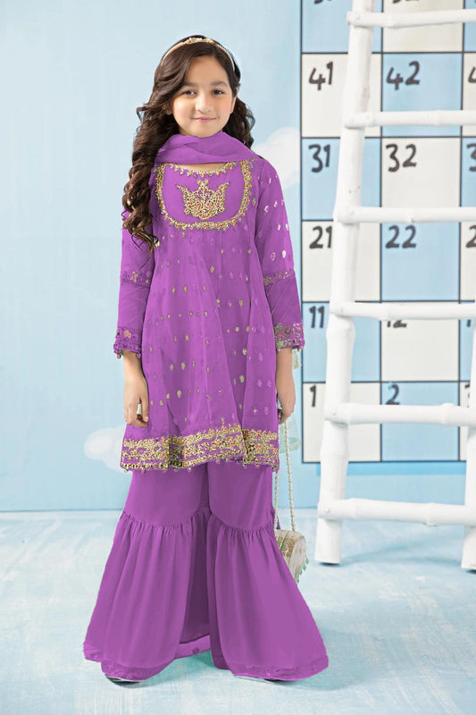 | DS 14-PURPLE | KIDS EMBROIDERED LAWN 2PC