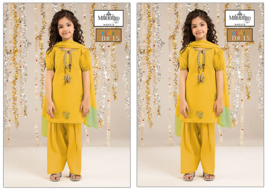 | DS 15-YELLOW | KIDS EMBROIDERED LAWN 2PC