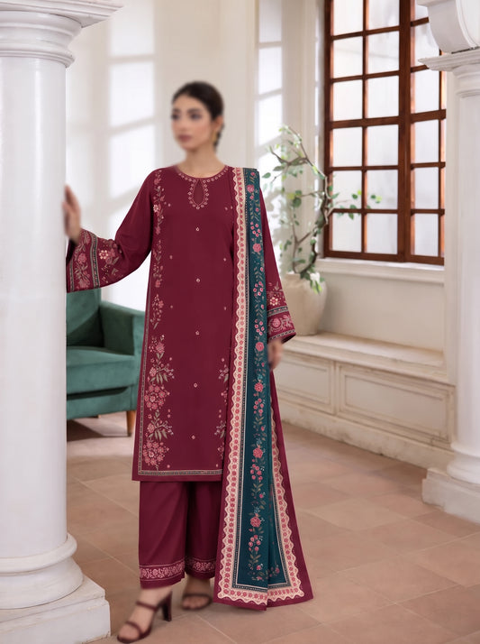 VOL 292 | 10 | AEENA BY SHANAYA | DIGITAL PRINTED 3PC CORDUROY KHADDAR SUIT | PRINTED SHIRT, TROUSER & DUPATTA