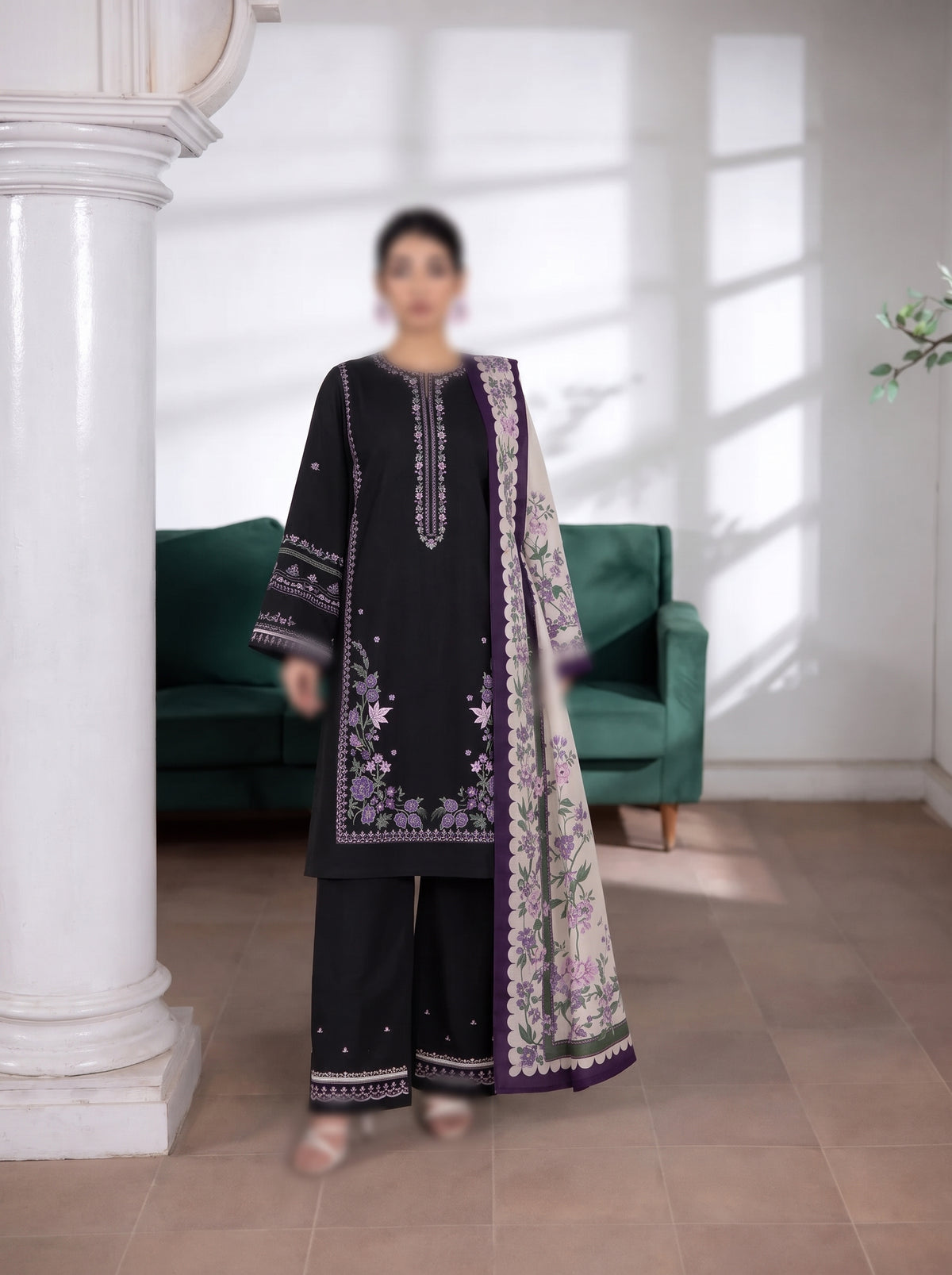 VOL 292 | 04 | AEENA BY SHANAYA | DIGITAL PRINTED 3PC CORDUROY KHADDAR SUIT | PRINTED SHIRT, TROUSER & DUPATTA