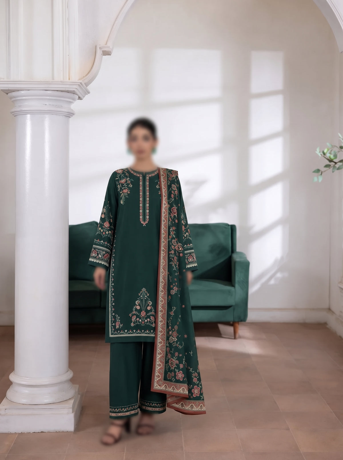 VOL 292 | 03 | AEENA BY SHANAYA | DIGITAL PRINTED 3PC CORDUROY KHADDAR SUIT | PRINTED SHIRT, TROUSER & DUPATTA