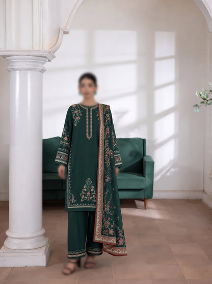 VOL 292 | 03 | AEENA BY SHANAYA | DIGITAL PRINTED 3PC CORDUROY KHADDAR SUIT | PRINTED SHIRT, TROUSER & DUPATTA