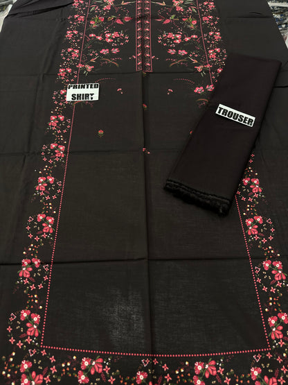 VOL 257 | DS 28 | PRINTED HIT CODES LAWN 2PC | DIGITAL PRINTED LAWN SHIRT, PLAIN COTTON TROUSER