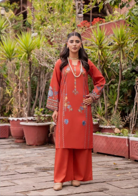 VOL 257 | DS 24 | PRINTED HIT CODES LAWN 2PC | DIGITAL PRINTED LAWN SHIRT, PLAIN COTTON TROUSER