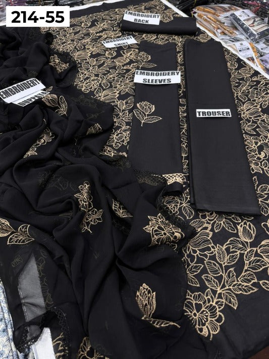 VOL 214 | DS 55 | LAWN LUXURY EMBROIDERED 3PC