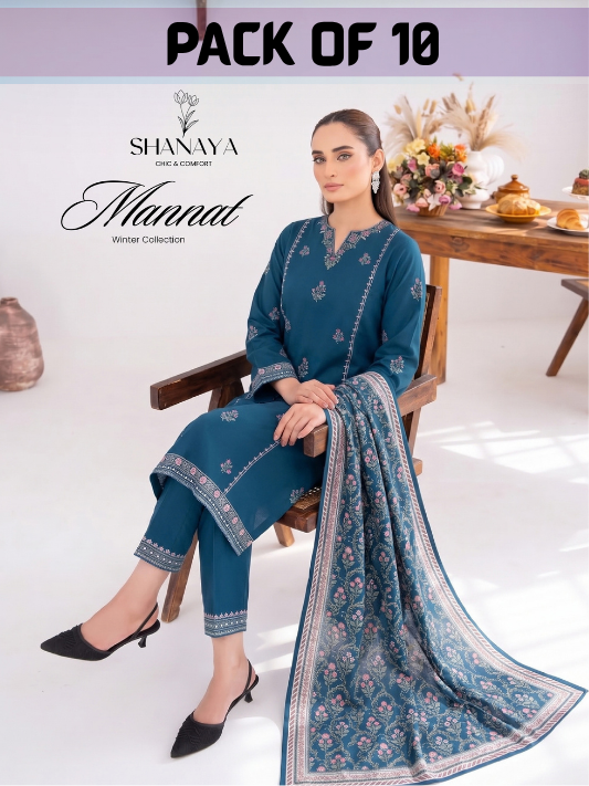 VOL 278 | PACK OF 10 |  DIGITAL PRINTED 3PC STONE VISCOSE SHIRT, PRINTED TROUSER, PRINTED STONE VISCOSE DUPATTA