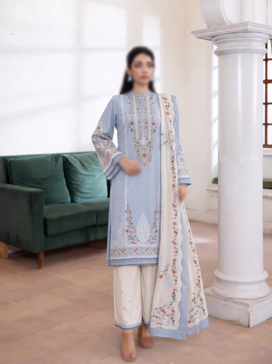 VOL 292 | 07 | AEENA BY SHANAYA | DIGITAL PRINTED 3PC CORDUROY KHADDAR SUIT | PRINTED SHIRT, TROUSER & DUPATTA