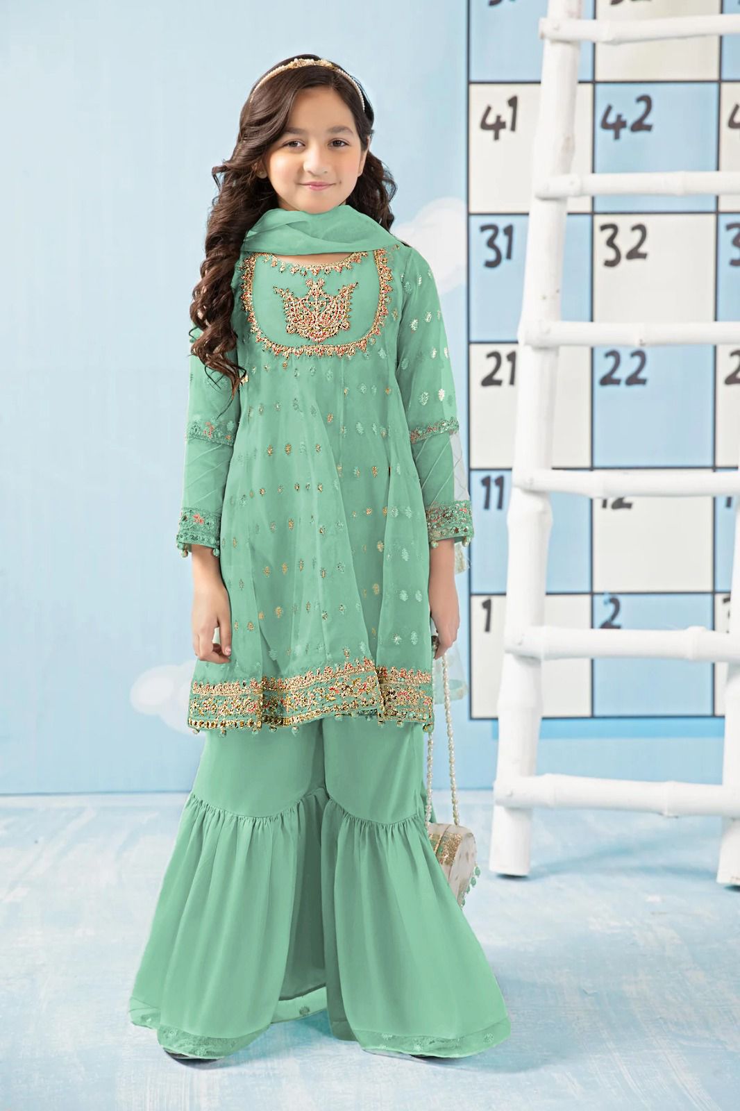 | DS 14-AQUA | KIDS EMBROIDERED LAWN 2PC