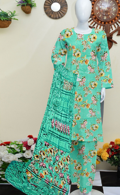 DIGITAL PRINTED LINEN 3PC | DS C327 |
