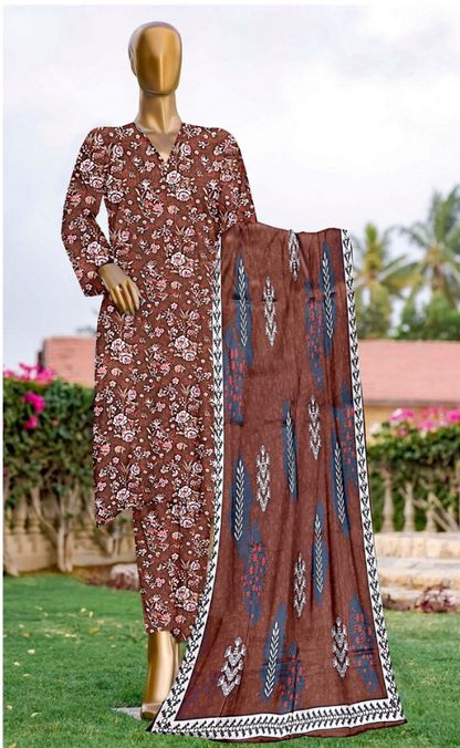 DIGITAL PRINTED LINEN 3PC | DS C339 |