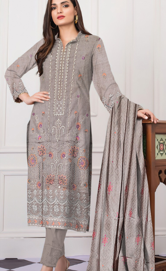 VOL 17 | DS 160 | EMBROIDERED LAWN  3PC