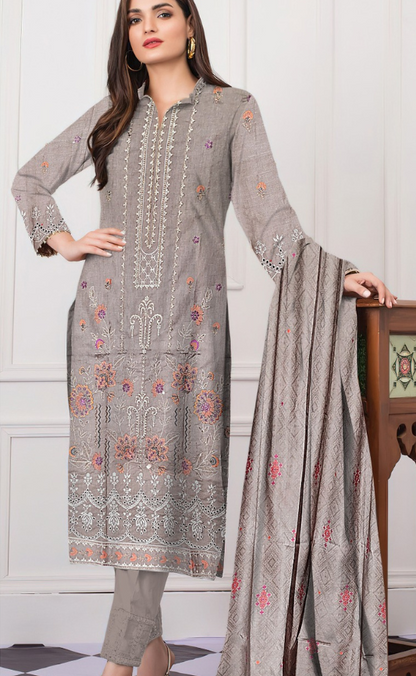 VOL 17 | DS 160 | EMBROIDERED LAWN  3PC
