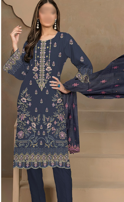 VOL 17 | DS 163 | EMBROIDERED LAWN  3PC