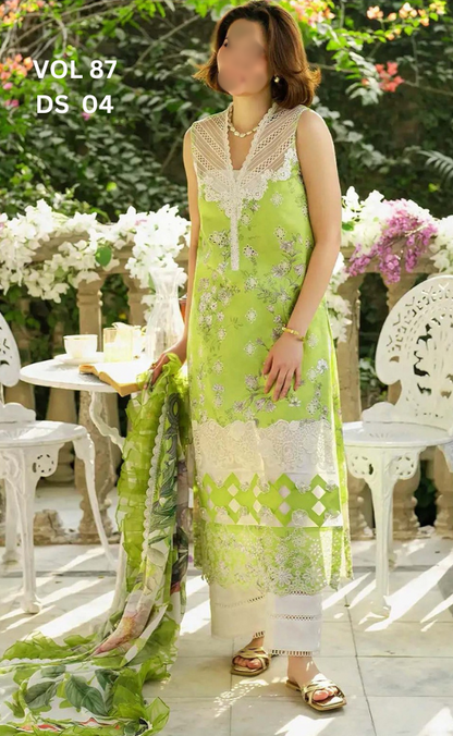 VOL 87 | DS 04 | DIGITAL PRINTED LAWN 3PC BEMBER DUPATTA