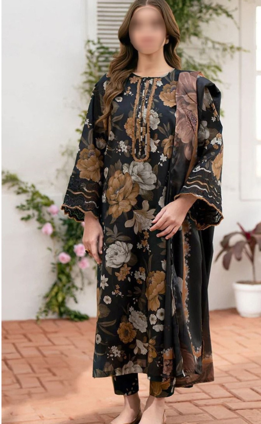 DIGITAL PRINTED LINEN 3PC | DS C286 |