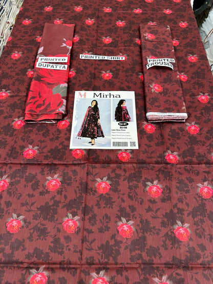 VOL 97 | DS 08 | DIGITAL PRINTED LAWN 3PC LAWN DUPATTA