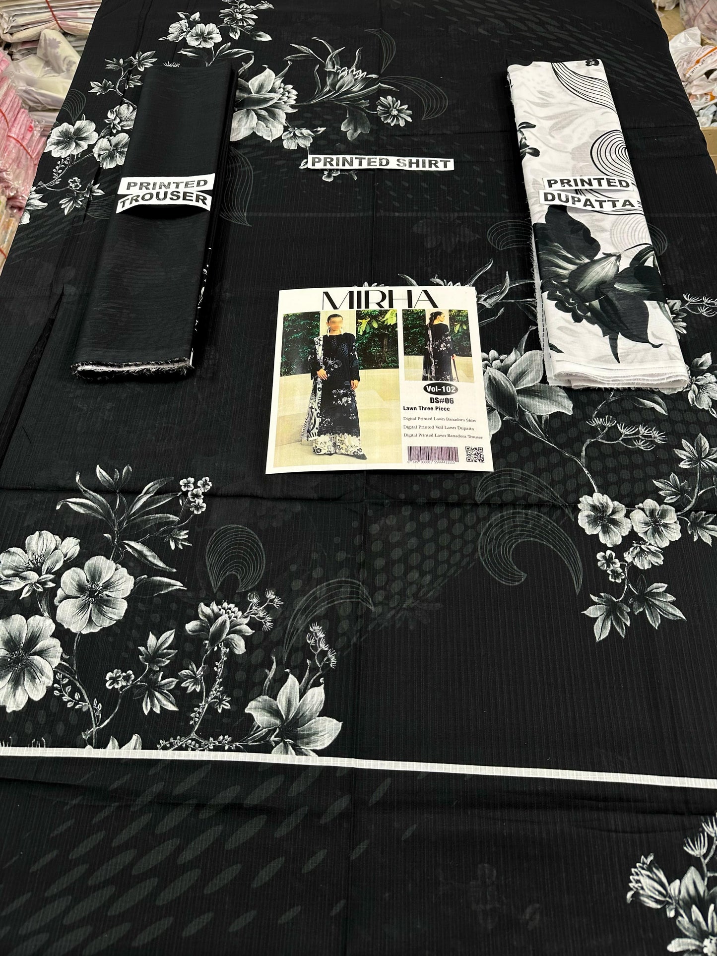 VOL 102 | DS 06 | DIGITAL PRINTED BANA DORA LAWN 3PC VOIL LAWN DUPATTA