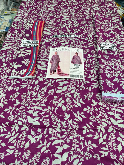 VOL 108 | DS 05 | DIGITAL PRINTED LAWN 3PC VOIL LAWN DUPATTA