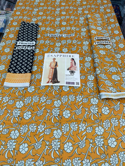 VOL 108 | DS 01 | DIGITAL PRINTED LAWN 3PC VOIL LAWN DUPATTA