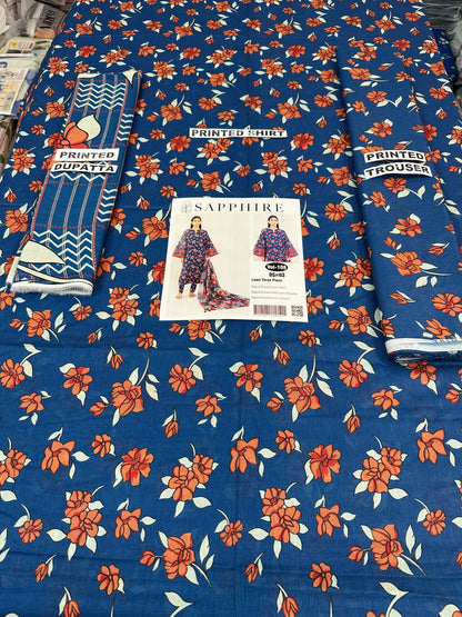 VOL 108 | DS 03  | DIGITAL PRINTED LAWN 3PC VOIL LAWN DUPATTA