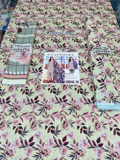 VOL 108 | DS 09 | DIGITAL PRINTED LAWN 3PC VOIL LAWN DUPATTA