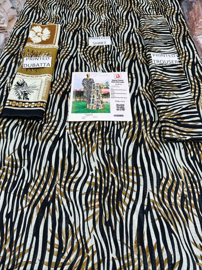 VOL 113 | DS 20 | DIGITAL PRINTED BANADORA LAWN 3PC VOIL LAWN DUPATTA