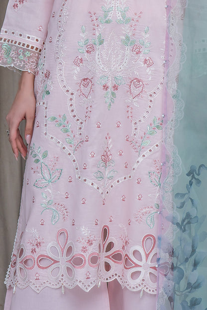 VOL 114 | DS 05 | SHANAYA LAWN EMBROIDERED 3PC PURE ORGANZA DUPATTA