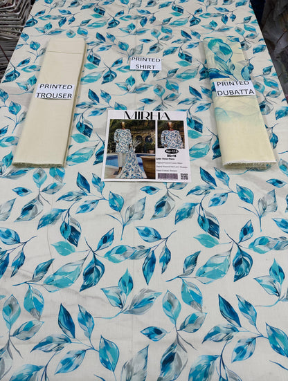 VOL 116 | DS 14 | DIGITAL PRINTED LAWN 3PC DYED TROUSER VOIL LAWN DUPATTA