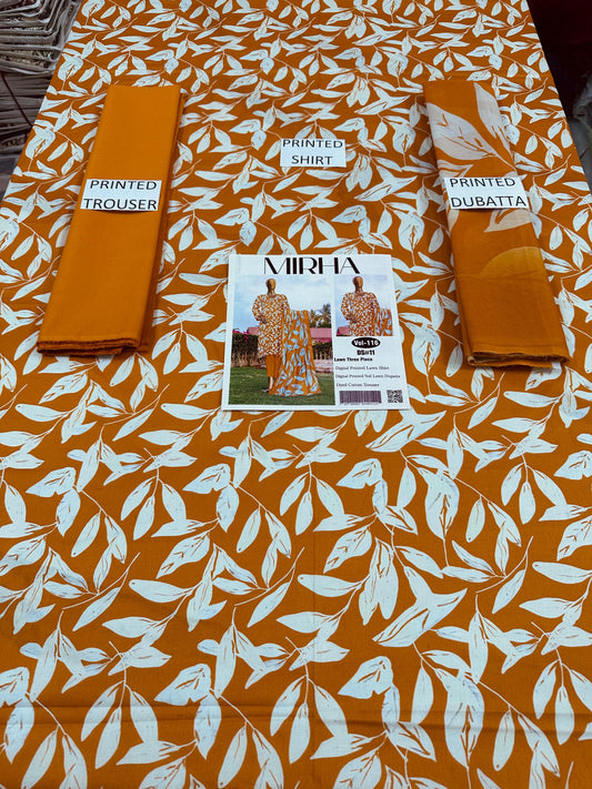 VOL 116 | DS 11 | DIGITAL PRINTED LAWN 3PC DYED TROUSER VOIL LAWN DUPATTA