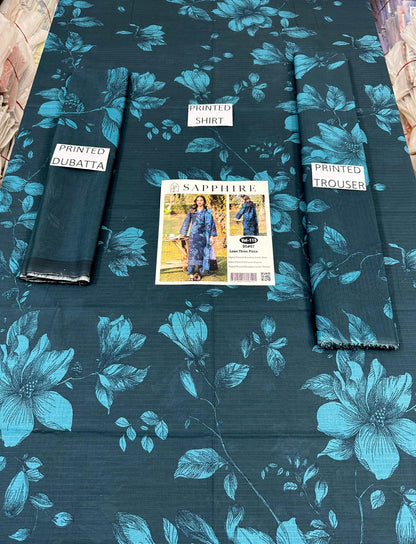 VOL 115 | DS 07 | DIGITAL PRINTED BANADORA LAWN 3PC VOIL LAWN DUPATTA