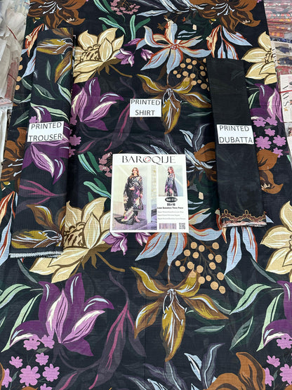 VOL 118 | DS 16 | DIGITAL PRINTED BANADORA LAWN 3PC VOIL LAWN DUPATTA