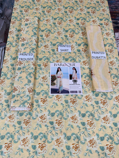VOL 118 | DS 02 | DIGITAL PRINTED BANADORA LAWN 3PC VOIL LAWN DUPATTA