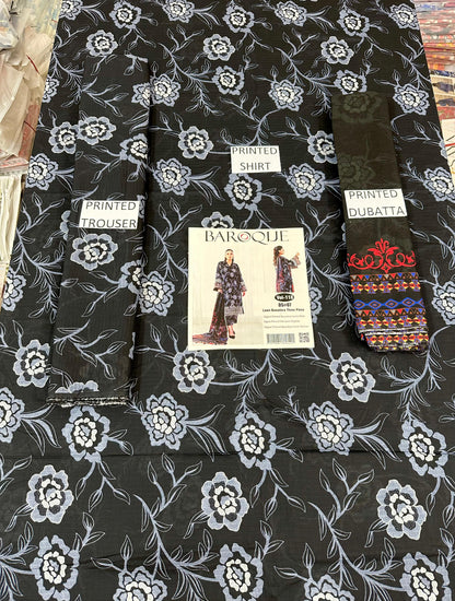 VOL 118 | DS 07 | DIGITAL PRINTED BANADORA LAWN 3PC VOIL LAWN DUPATTA