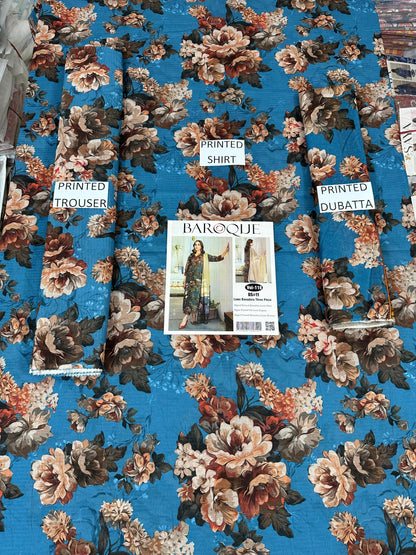 VOL 118 | DS 12 | DIGITAL PRINTED BANADORA LAWN 3PC VOIL LAWN DUPATTA