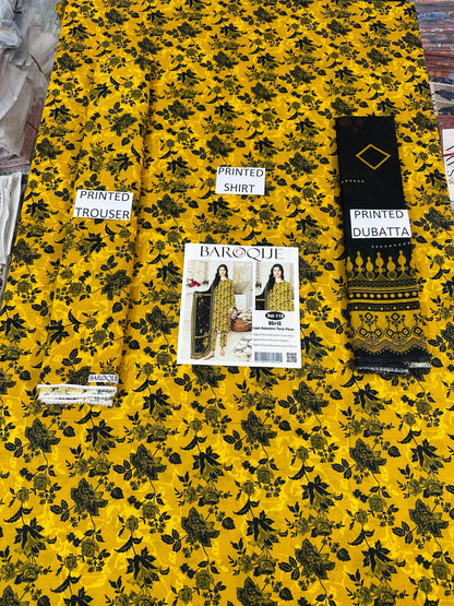 VOL 118 | DS 13 | DIGITAL PRINTED BANADORA LAWN 3PC VOIL LAWN DUPATTA