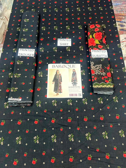 VOL 118 | DS 14 | DIGITAL PRINTED BANADORA LAWN 3PC VOIL LAWN DUPATTA