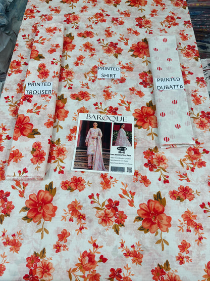 VOL 118 | DS 08 | DIGITAL PRINTED BANADORA LAWN 3PC VOIL LAWN DUPATTA