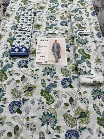 VOL 125 | DS 17 | DIGITAL PRINTED BANADORA LAWN 3PC VOIL LAWN DUPATTA
