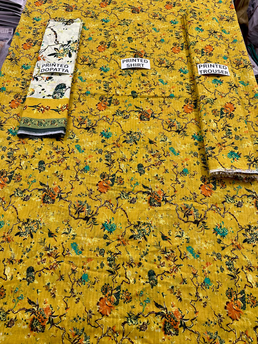 VOL 127 | DS 19 | DIGITAL PRINTED BANADORA LAWN 3PC VOIL LAWN DUPATTA